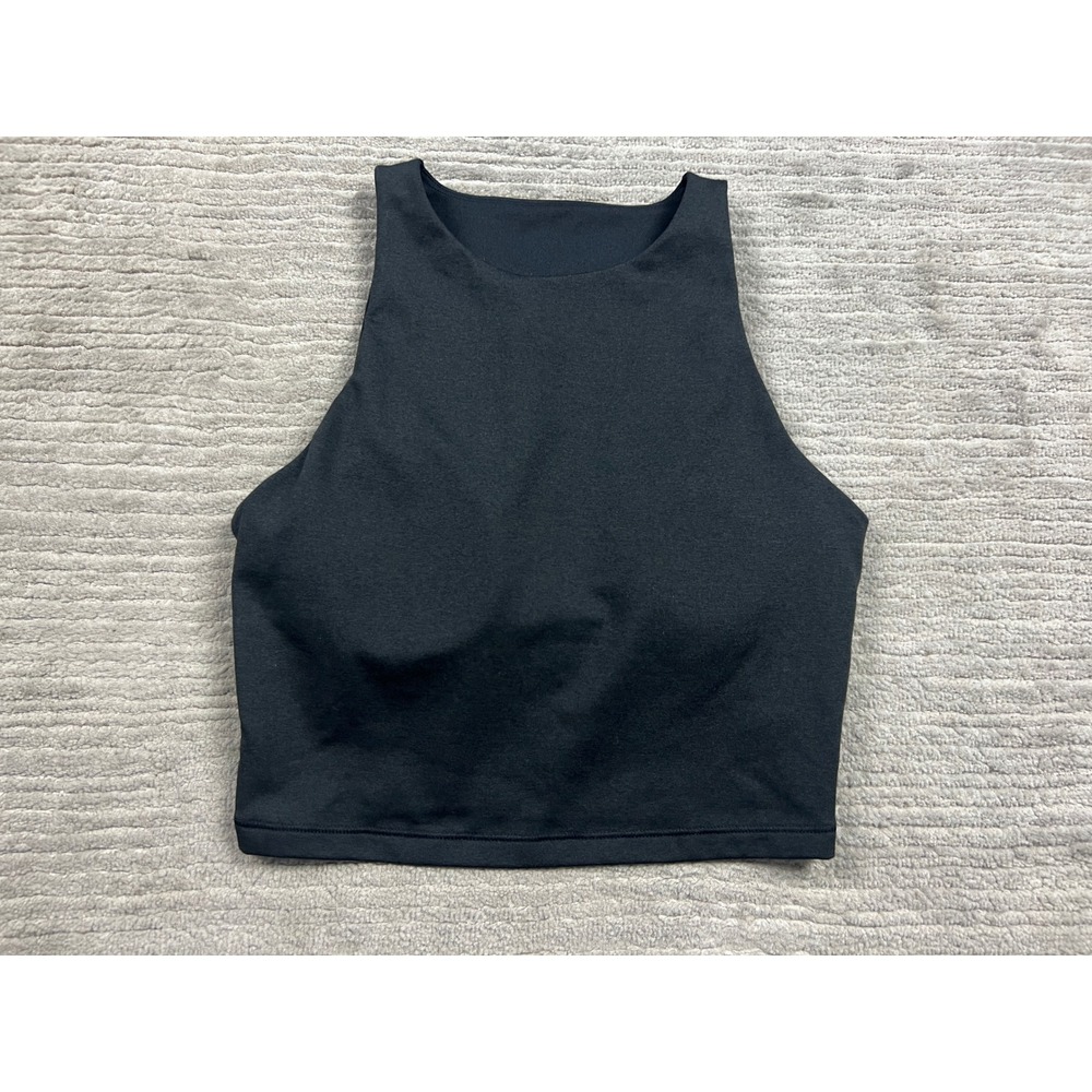 Old Navy Sports Bra‎ Womens S Black CloudComfy Go-Dry High Neck Crop Active Top
